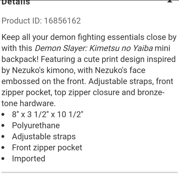 NWT Demon Slayer Mini Backpack - Picture 5 of 12